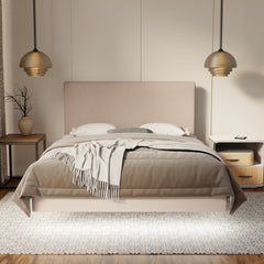 Kira Fabric Floating Bed Frame (Water Repellent, Pet Friendly & LED) By Somnuz