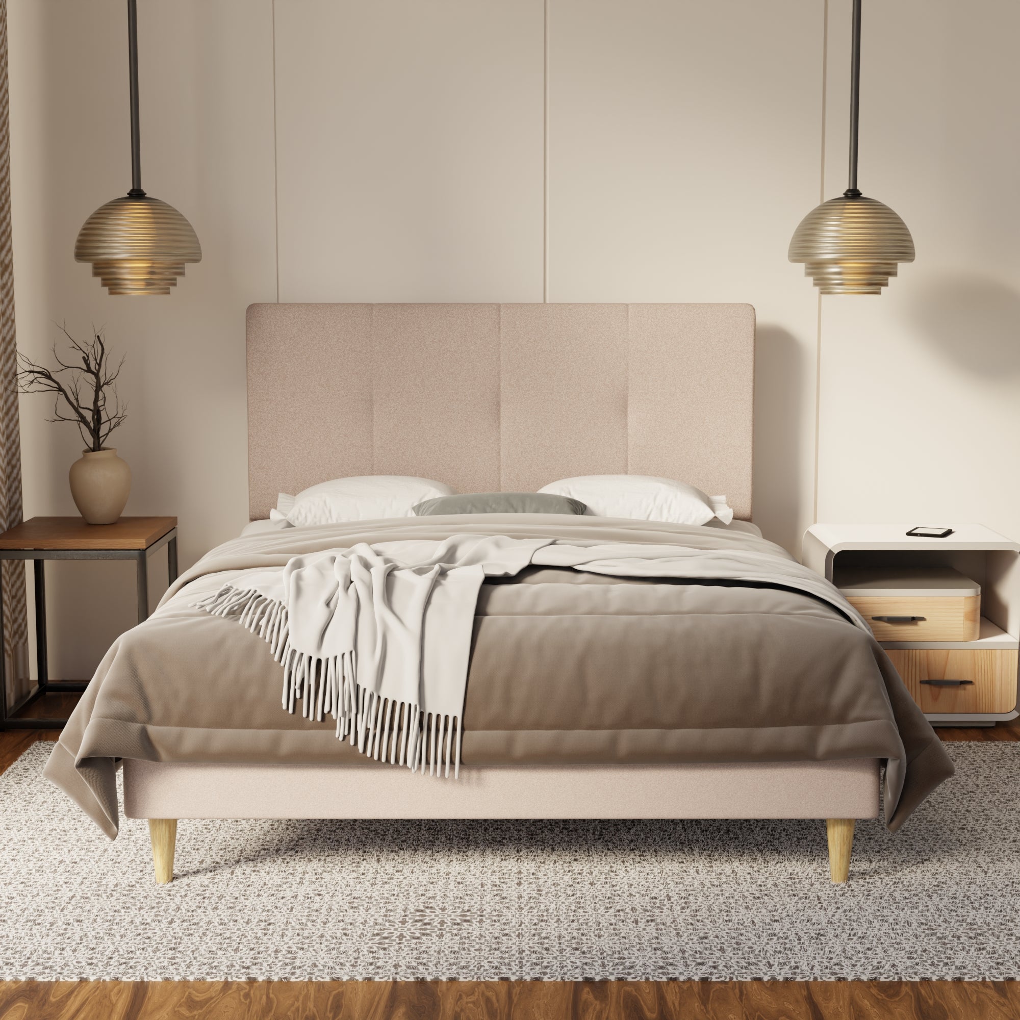 Lyra Fabric Bed Frame (Water Repellent & Pet friendly) By Somnuz