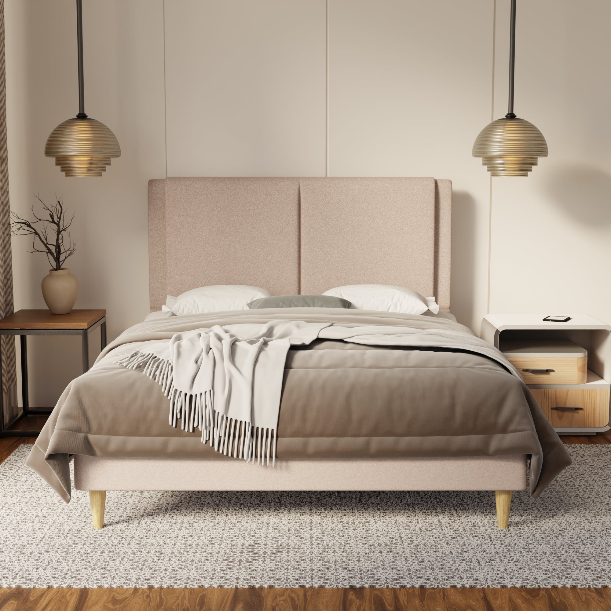 Vance Fabric Bed Frame (Water Repellent & Pet friendly) By Somnuz