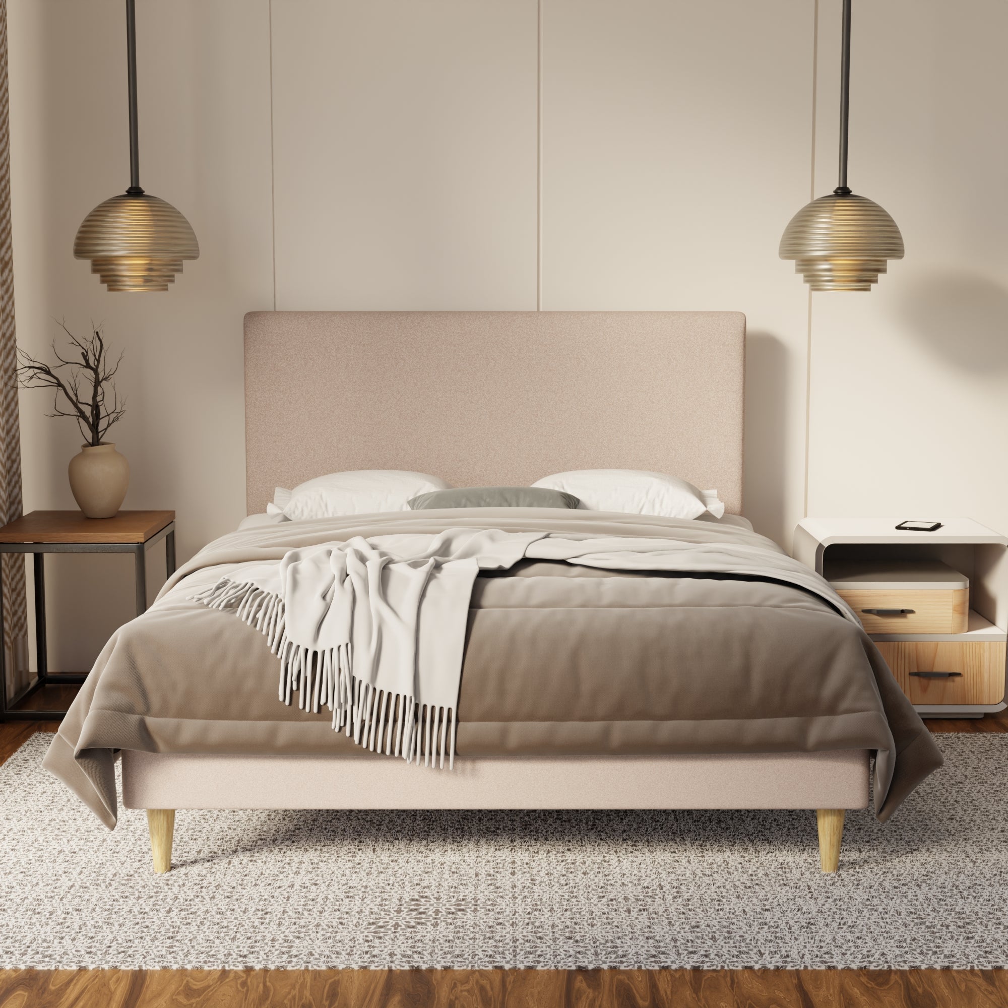 Kira Fabric Bed Frame (Water Repellent & Pet friendly) By Somnuz