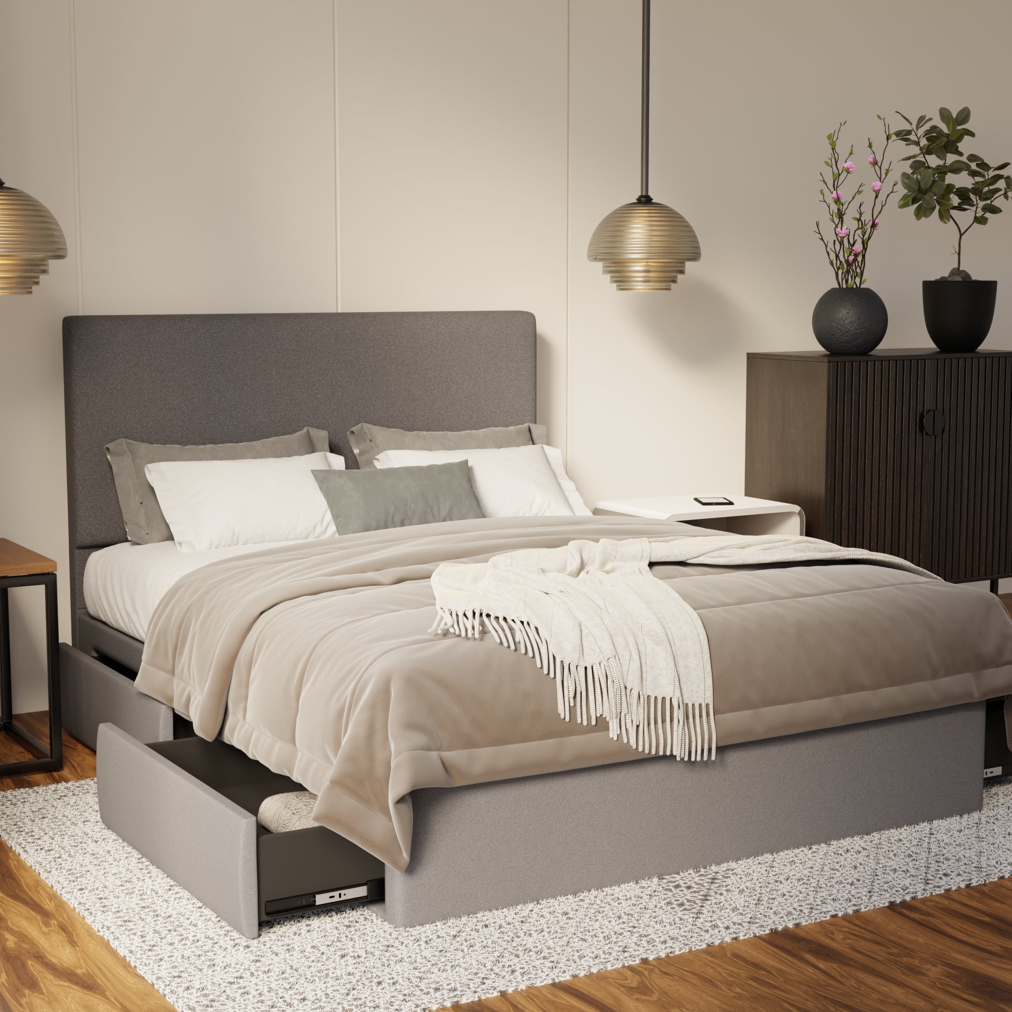 Kira Fabric Drawer Bed Frame (Water Repellent & Pet Friendly) By Somnuz