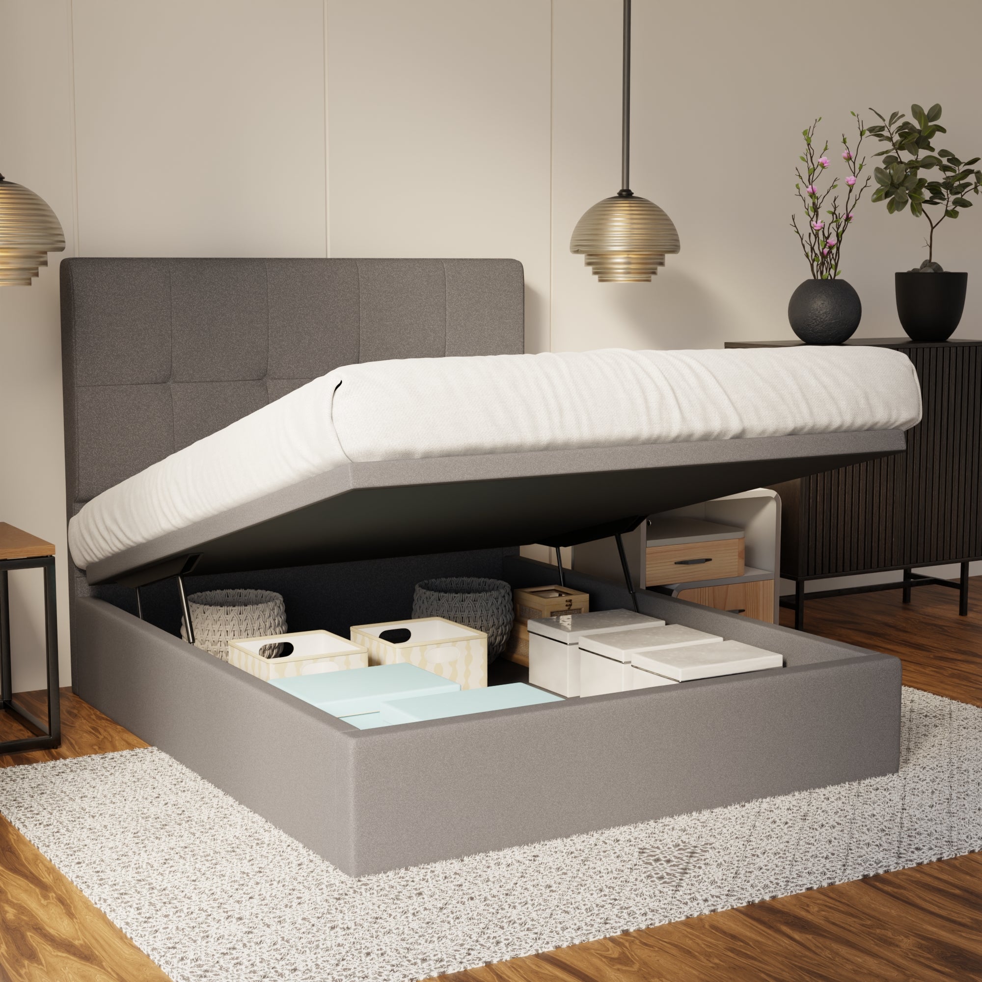 Marlowe Fabric Storage Bed Frame (Water Repellent & Pet Friendly) By Somnuz