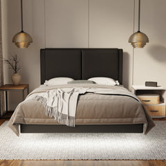 Vance Genuine Leather Floating Bed Frame (With LED) By Esteller
