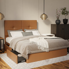 Rylan Genuine Leather Drawer Bed By Esteller