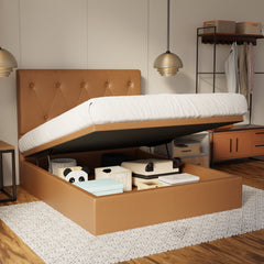 Valen Genuine Leather Storage Bed (Gas Lift) By Esteller