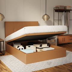 Lyra Genuine Leather Storage Bed (Gas Lift) By Esteller
