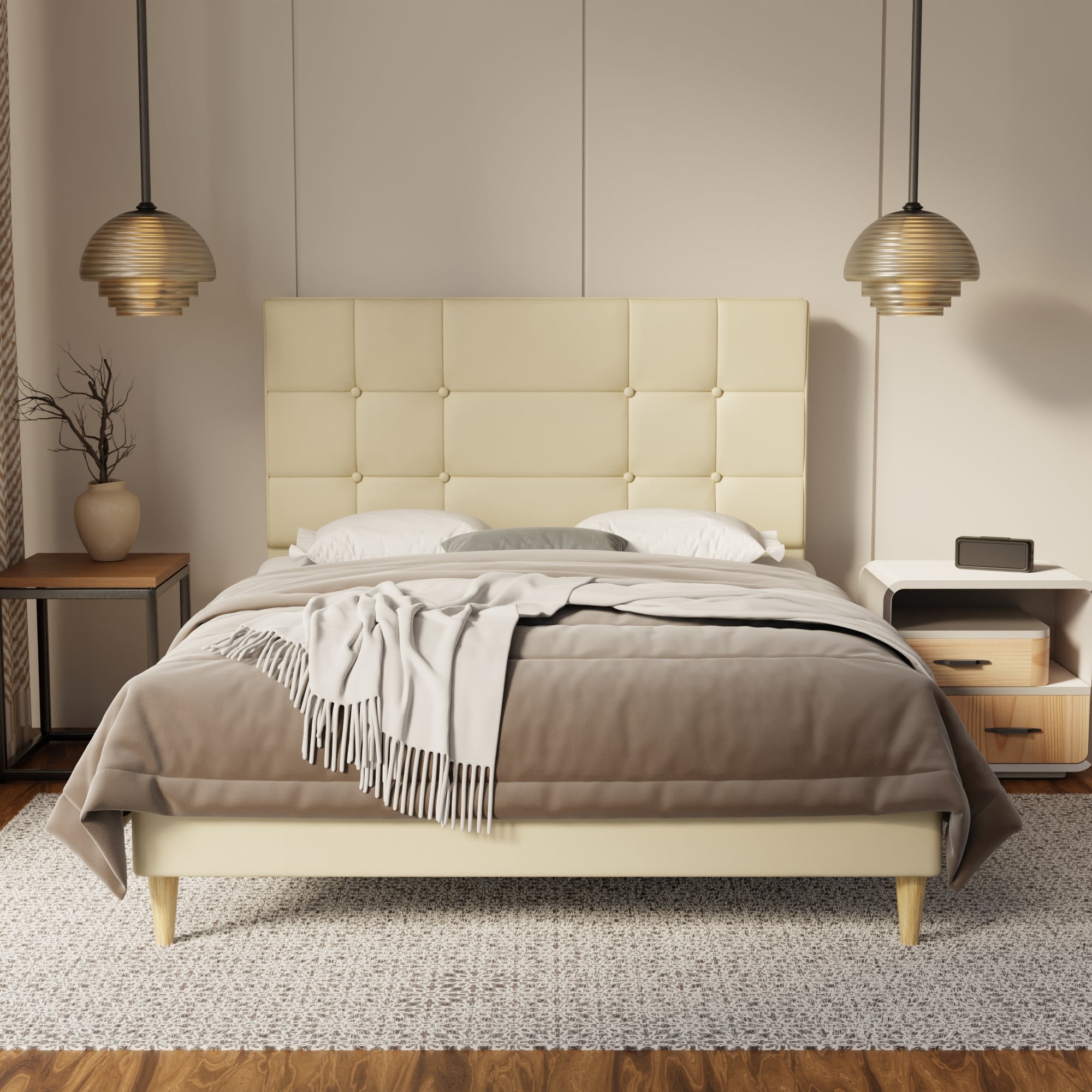 Elara Genuine Leather Bed Frame By Esteller