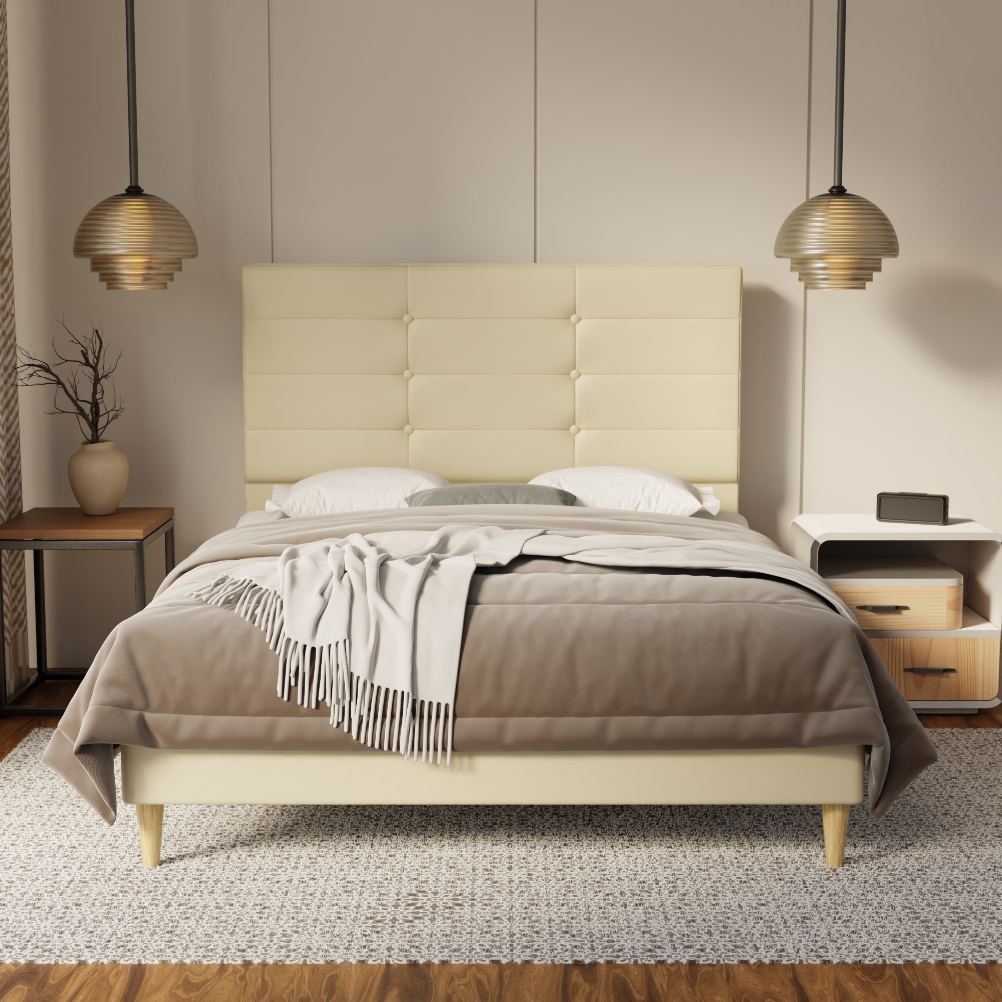 Kaelen Genuine Leather Bed Frame By Esteller