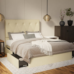 Valen Genuine Leather Drawer Bed By Esteller