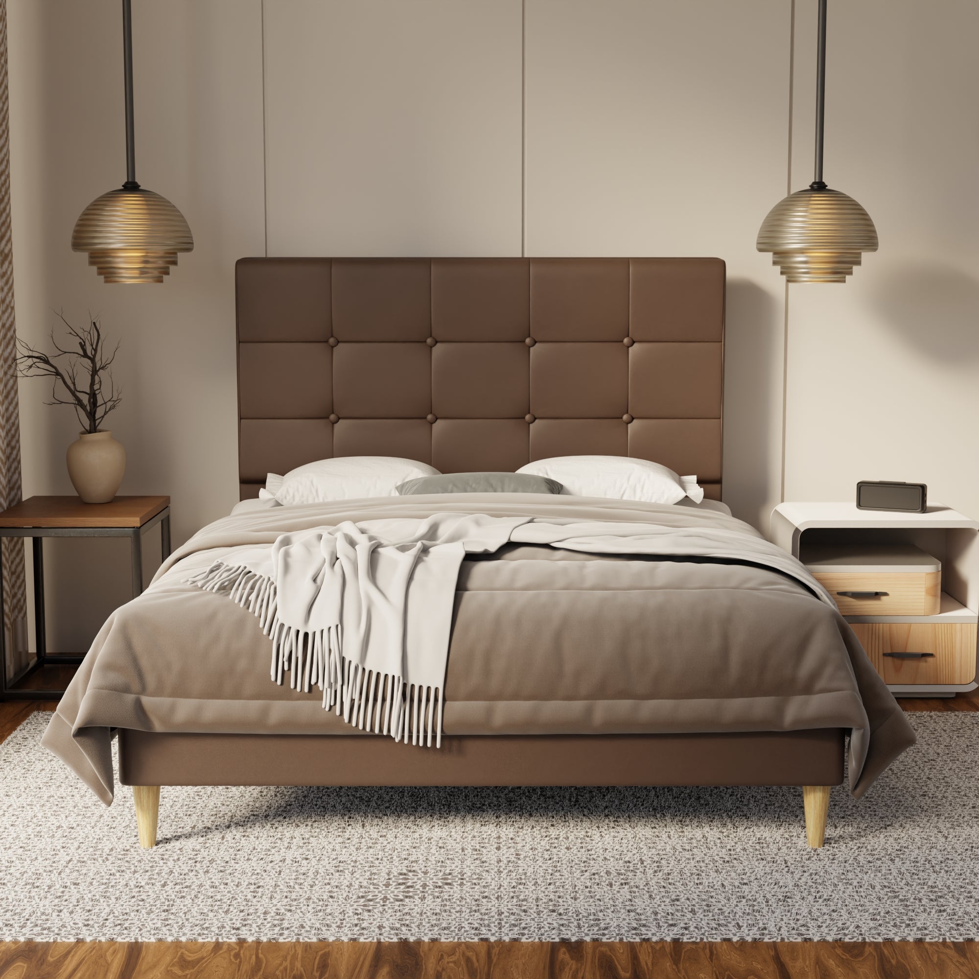 Theron Genuine Leather Bed Frame By Esteller